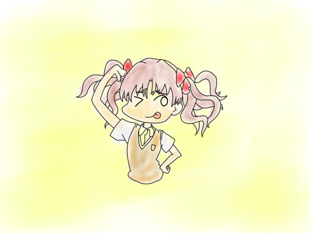 テヘッ ニコニコ静画 イラスト
