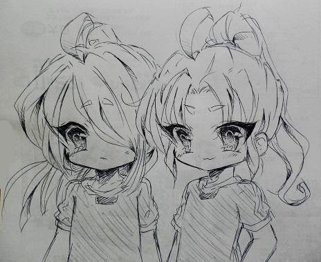 ボールペンで一発書きポニテ組 文月 おわり さんのイラスト ニコニコ静画 イラスト