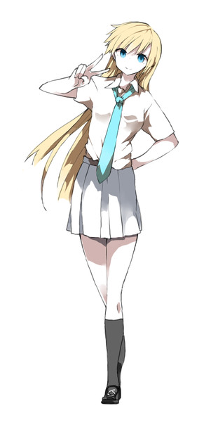 金髪女子高生 ニコニコ静画 イラスト
