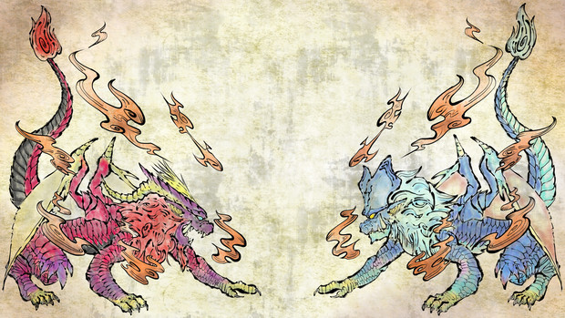 炎王炎妃阿吽図 Sin1 さんのイラスト ニコニコ静画 イラスト