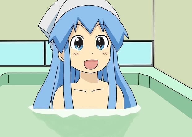 イカ娘のお風呂 ニコニコ静画 イラスト