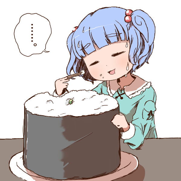 ごはんを無理やり食べさせられるにとり Hodumia さんのイラスト ニコニコ静画 イラスト