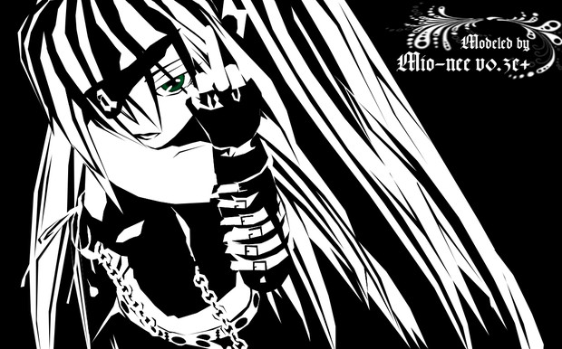 切り絵風黒澪ミク 立花 さんのイラスト ニコニコ静画 イラスト