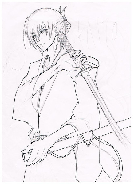 Kaito 武士っぽくしてみた まだ下書きだけど ひかり さんのイラスト ニコニコ静画 イラスト