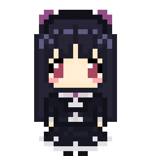 黒猫 ドットで打ってみた ぽぉとん 黒猫 さんのイラスト ニコニコ静画 イラスト