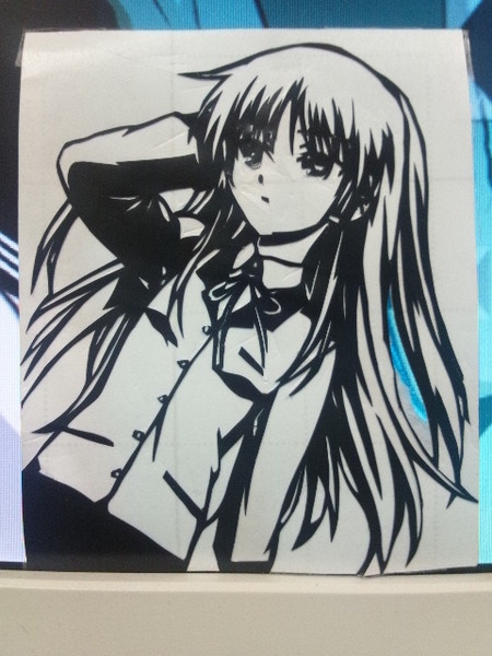 【切り絵/ステッカー】Angel Beats!　天使ちゃん　立華かなで