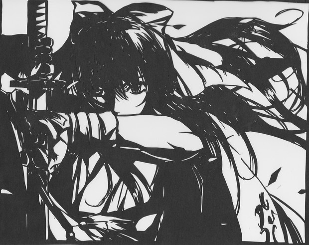 真宮寺さくら 切ってみた 切り絵 はやて さんのイラスト ニコニコ静画 イラスト