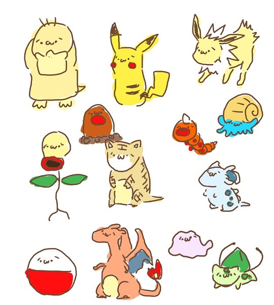 ポケモンの顔をしょぼんにしてみた 丸 ｮ W さんのイラスト ニコニコ静画 イラスト