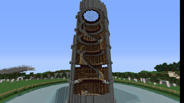 Minecraft 湖の塔内部全体 透過バグ 赤鳥 春道 さんのイラスト ニコニコ静画 イラスト