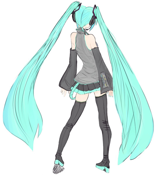 初音ミク 後姿 ミダリ さんのイラスト ニコニコ静画 イラスト