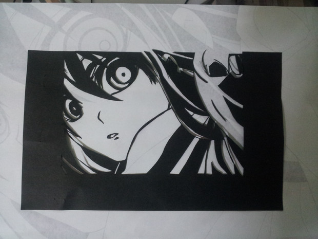 処女作 ぬらりひょんの孫の雪女切ってみた 切り絵 駄メガネ さんのイラスト ニコニコ静画 イラスト