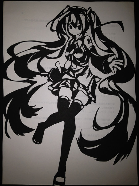 切り絵 初音ミク 便座カバー さんのイラスト ニコニコ静画 イラスト