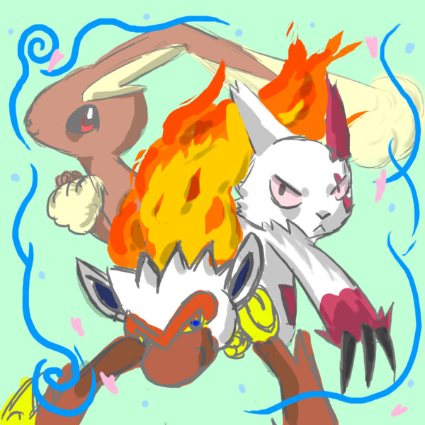 ゴウカザル ミミロップ ザングース Kyo さんのイラスト ニコニコ静画 イラスト