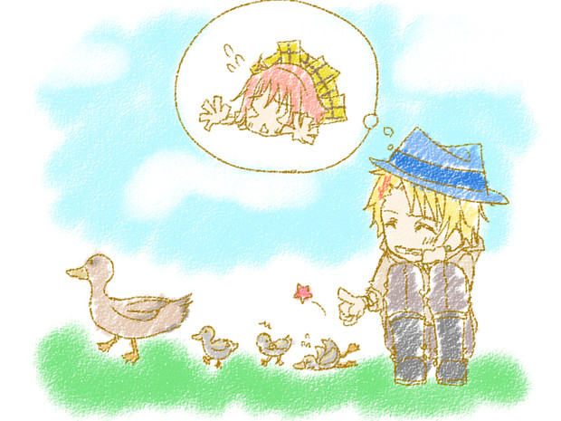 カルガモの子供を蹴躓かせる簡単なお仕事 ふうと さんのイラスト ニコニコ静画 イラスト