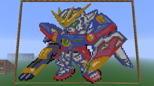 Minecraft ウィングガンダム作ってみた ドット絵 ニコニコ静画 イラスト