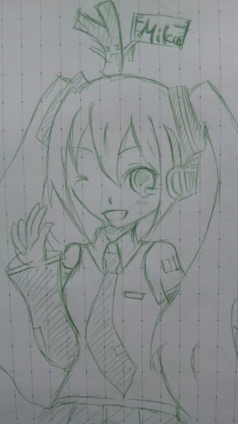 初音ミク（落書き）色ペンで書いてた頃