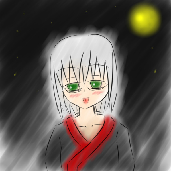 夜空と銀髪と着物と満月と Kan さんのイラスト ニコニコ静画 イラスト