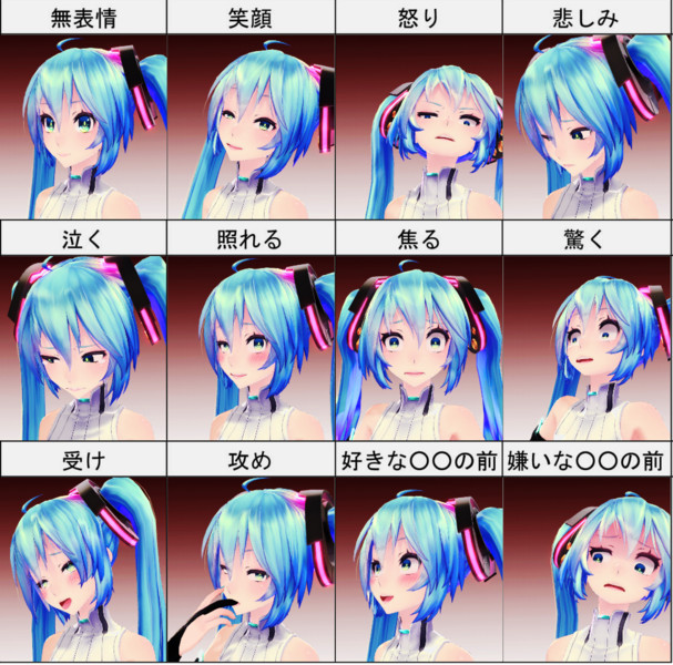 多田ミクappendさん表情練習 ナルパジン さんのイラスト ニコニコ静画 イラスト