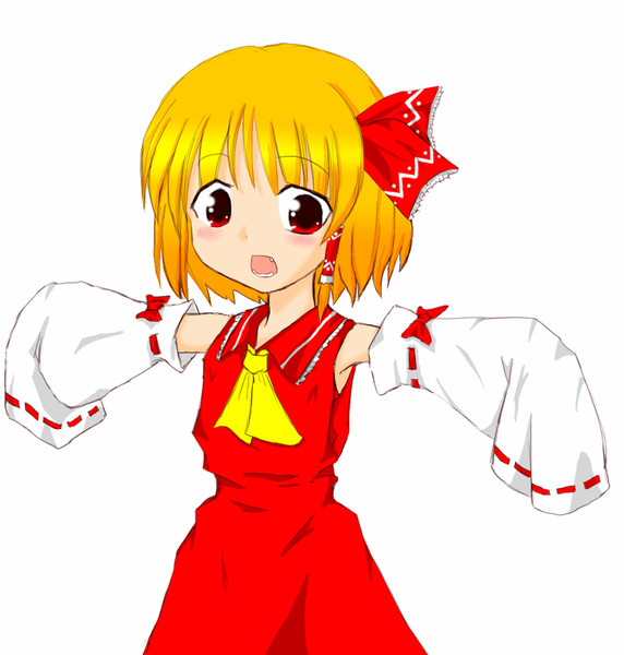 ルーミアに霊夢衣装っぽいの着せてみた Iruru さんのイラスト ニコニコ静画 イラスト