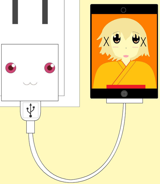キュゥべぇac充電器とiphone 大和屋銀時 さんのイラスト ニコニコ静画 イラスト