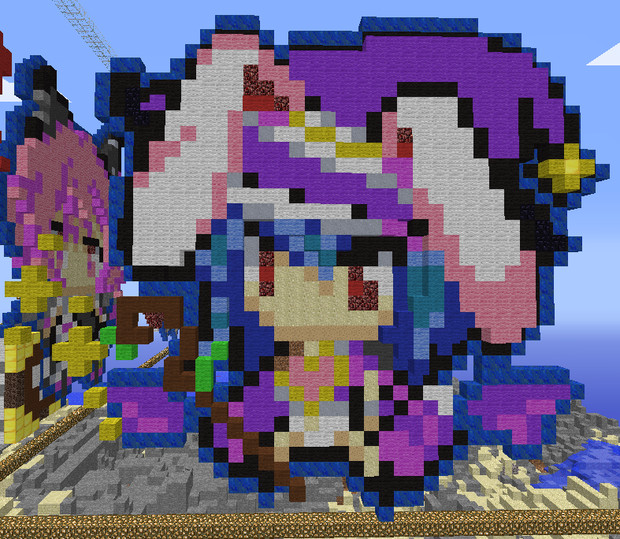 マイクラで簡単に作れるドット絵（いろいろ）魔法使い　うさぎちゃん