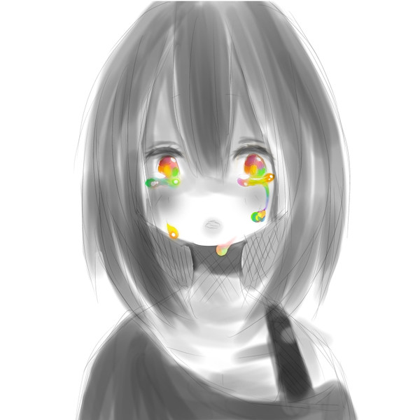 モノクロ少女 ニコニコ静画 イラスト
