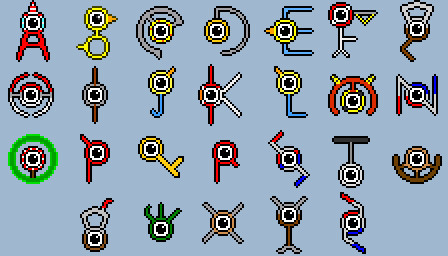 アンノーンをカラフルにしてみた ドット絵 えふてい さんのイラスト ニコニコ静画 イラスト
