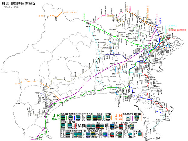 神奈川県鉄道路線図