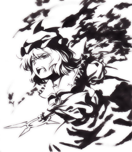 筆ペンでレミリア 一発描き Blew Andwhite さんのイラスト ニコニコ静画 イラスト
