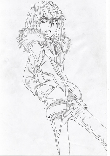 白黒 一方通行さんを書いてみた 鉛筆書き ニコニコ静画 イラスト