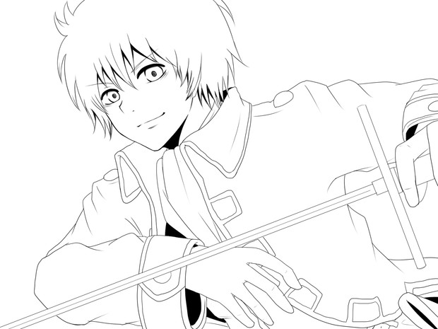 線画 沖田総悟 塗ってもいいのよ ぴよ さんのイラスト ニコニコ静画 イラスト