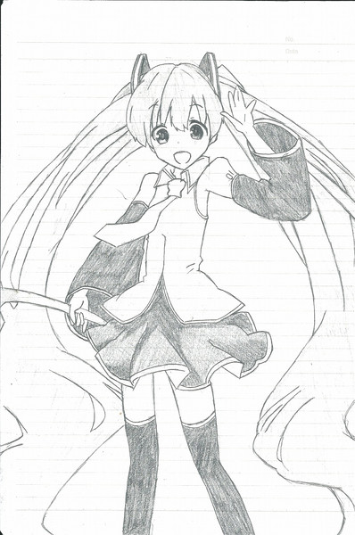 中1が3月9日なのでミクさん描いてみました 天影陰滅 さんのイラスト ニコニコ静画 イラスト
