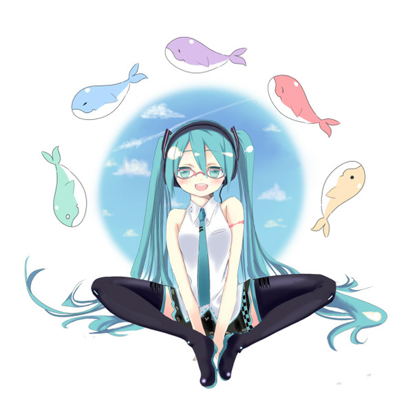 空飛ぶクジラと初音ミク サバ さんのイラスト ニコニコ静画 イラスト
