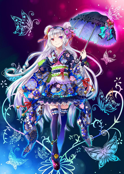 和風 女の子 イラスト 横顔 デスクトップ 壁紙 シンプル