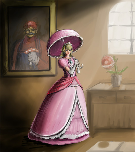 超可爱 イラスト マリオ ピーチ 色鉛筆画 絵画 タペストリ Www Indiashopps Com