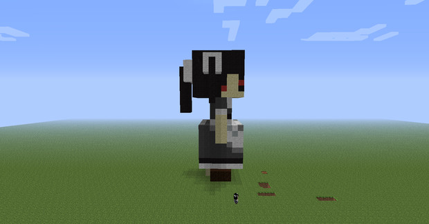 Minecraft メイド像をつくってみた 黒 ニコニコ静画 イラスト