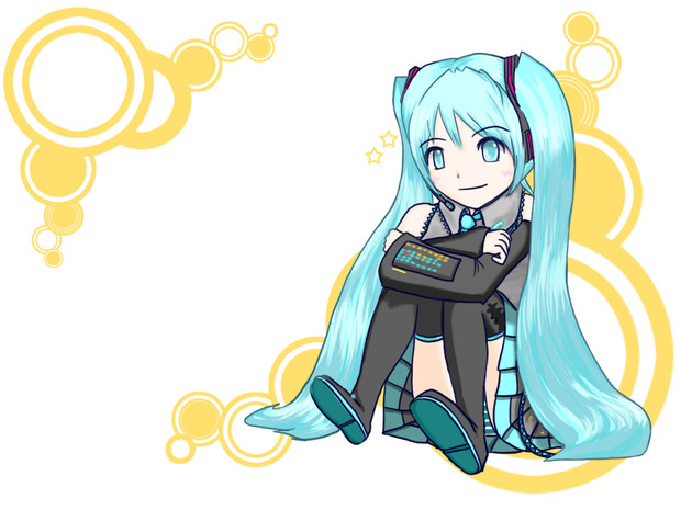 完成 体育座りミクさん しもしも さんのイラスト ニコニコ静画 イラスト