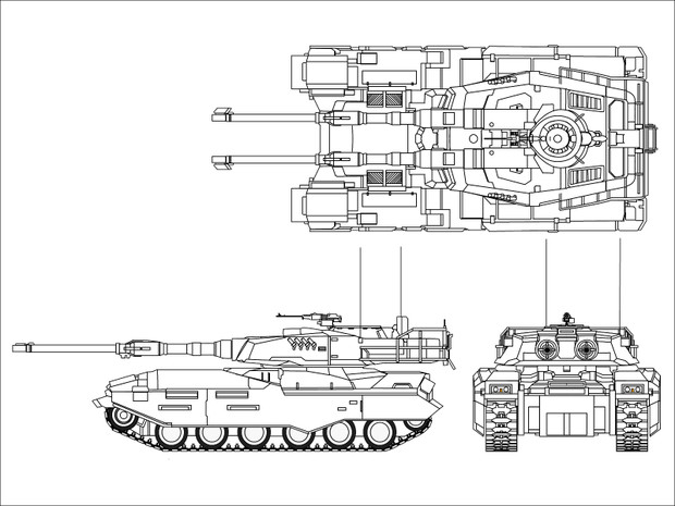 M61A5 61式5型戦車(線画)
