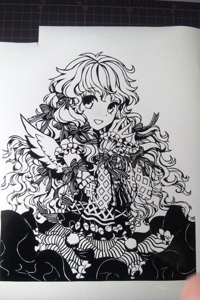 天使切らせていただきました 切り絵 ステッカー 雲母 さんのイラスト ニコニコ静画 イラスト