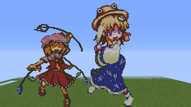 マイクラ フランと諏訪子 早苗ver 龍神 さんのイラスト ニコニコ静画 イラスト