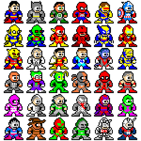 ロックマンのドット絵でアメコミキャラ ｓｄ７ さんのイラスト ニコニコ静画 イラスト