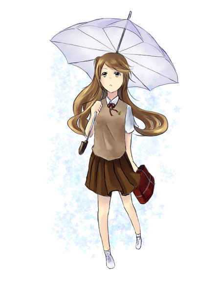 ぜいたく傘 女の子 イラスト 美しい花の画像