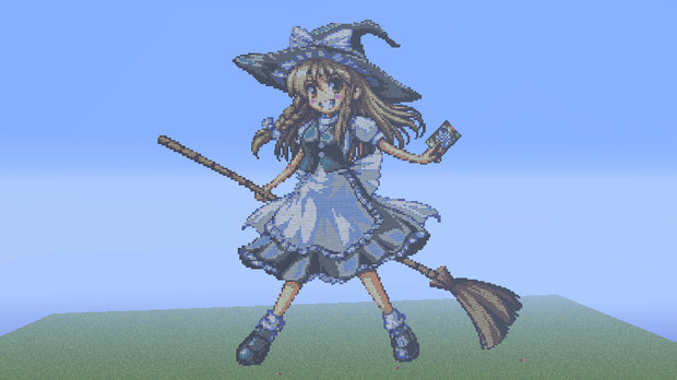 Minecraftで霧雨魔理沙を作ってみた 霧雨屋 さんのイラスト