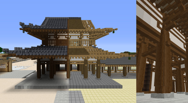 【MineCraft】法隆寺を再現したい-中間報告-その２