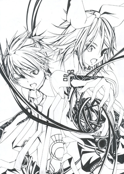 友人が描いてみた 鏡音リン 鏡音レン とまとまと さんのイラスト ニコニコ静画 イラスト