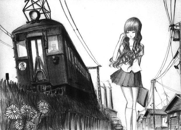 阪神電車と女子高生 セキレイ さんのイラスト ニコニコ静画 イラスト