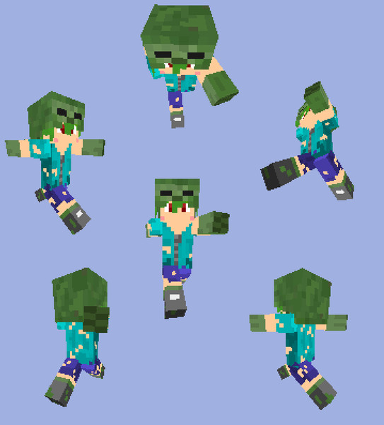 Minecraft ゾンビパーカー 野良牛 バファムート さんのイラスト ニコニコ静画 イラスト