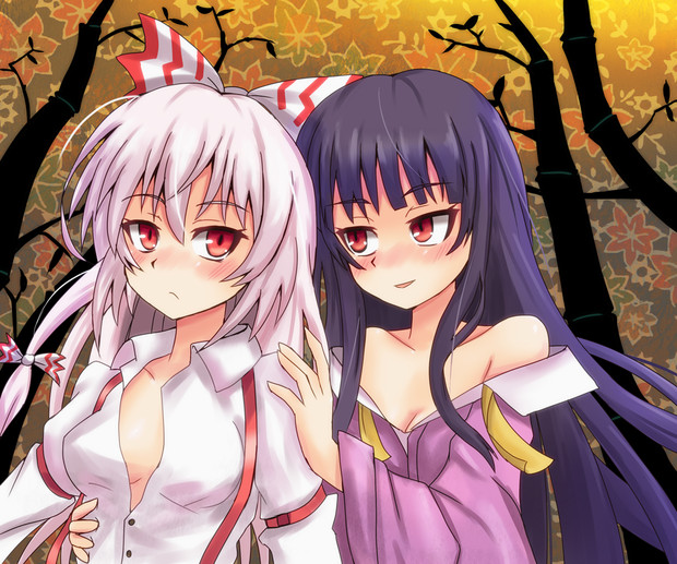 輝夜と妹紅二人はなかよし スマパン さんのイラスト ニコニコ静画 イラスト