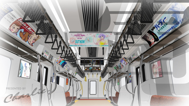 ちゃーりぃ式 ｊｒ中央線車内 ハイポリモデル ちゃーりぃ さんのイラスト ニコニコ静画 イラスト