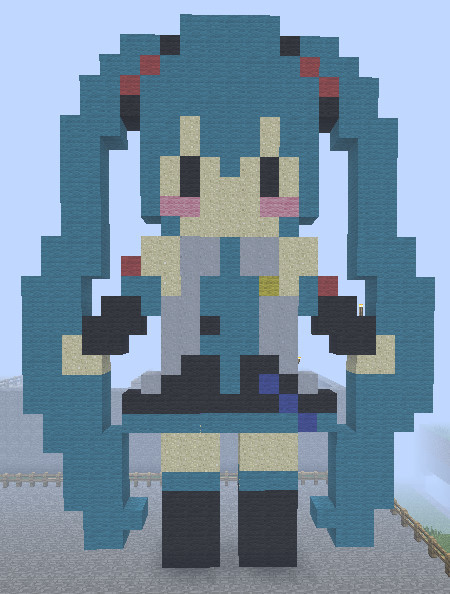 Minecraftで初音ミク作ってみた 餅 ｪ さんのイラスト ニコニコ静画 イラスト